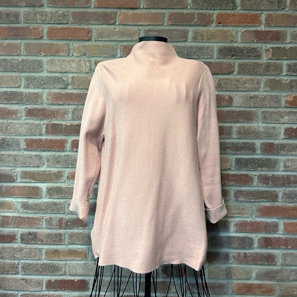 Tahari Creamy Pink Mock Turtleneck Long Sleeve Size Large - Picture 1 of 7